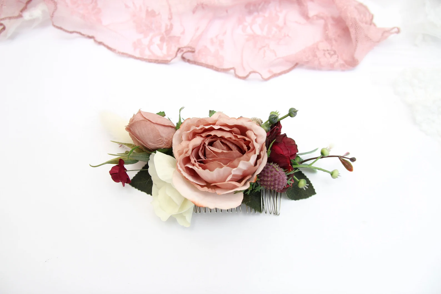 wedding flower comb, bridal flower comb, blush flower comb, boho flower comb, bridal flower comb, rustic wedding comb, bridesmaid comb, bride hair comb, holiday hair comb, burgundy floral comb, girl hair comb, headpiece, nude flower comb, pastel flower comb, pink hair comb, greenery hair piece, mini hair comb, flower hair comb, orange flower comb, pink flower comb, gray flower comb, light pink comb, ivory hair piece, vintage bridal comb, outdoor wedding, floral comb bride