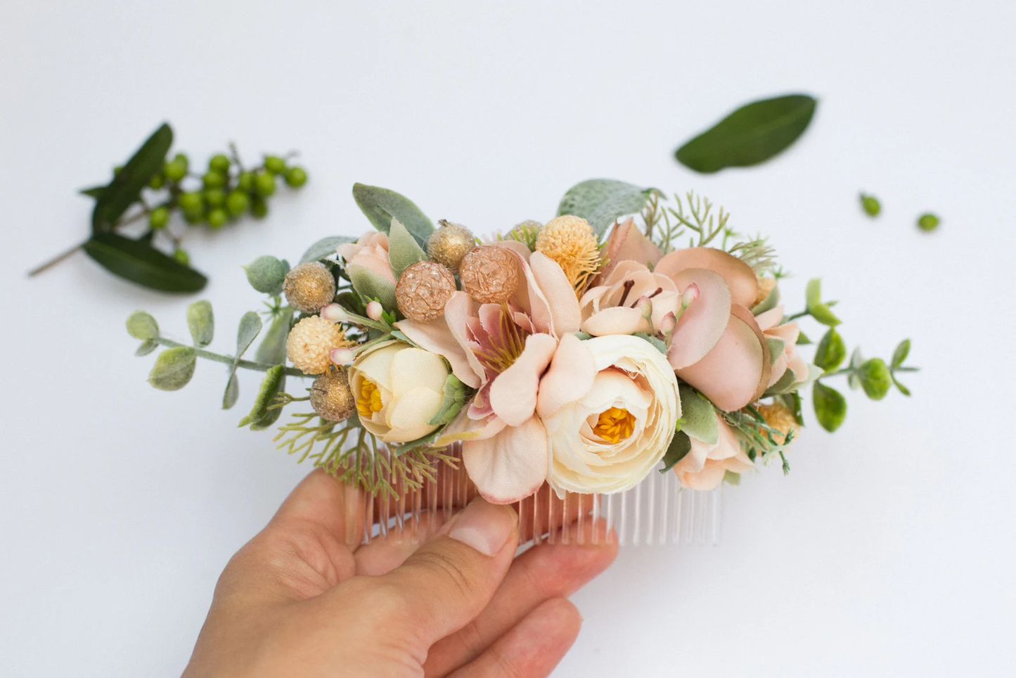 wedding flower comb, bridal flower comb, blush flower comb, boho flower comb, bridal flower comb, rustic wedding comb, bridesmaid comb, bride hair comb, holiday hair comb, burgundy floral comb, girl hair comb, nude flower comb, pastel flower comb, pink hair comb, greenery hair piece, mini hair comb, flower hair comb, orange flower comb, pink flower comb, gray flower comb, light pink comb, ivory hair piece, vintage bridal comb, outdoor wedding, floral comb bride