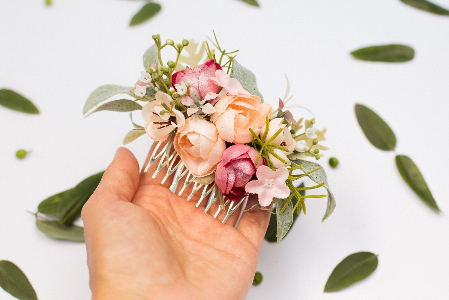 wedding flower comb, bridal flower comb, blush flower comb, boho flower comb, bridal flower comb, rustic wedding comb, bridesmaid comb, bride hair comb, holiday hair comb, burgundy floral comb, girl hair comb, nude flower comb, pastel flower comb, pink hair comb, greenery hair piece, mini hair comb, flower hair comb, orange flower comb, pink flower comb, gray flower comb, light pink comb, ivory hair piece, vintage bridal comb, outdoor wedding, floral comb bride