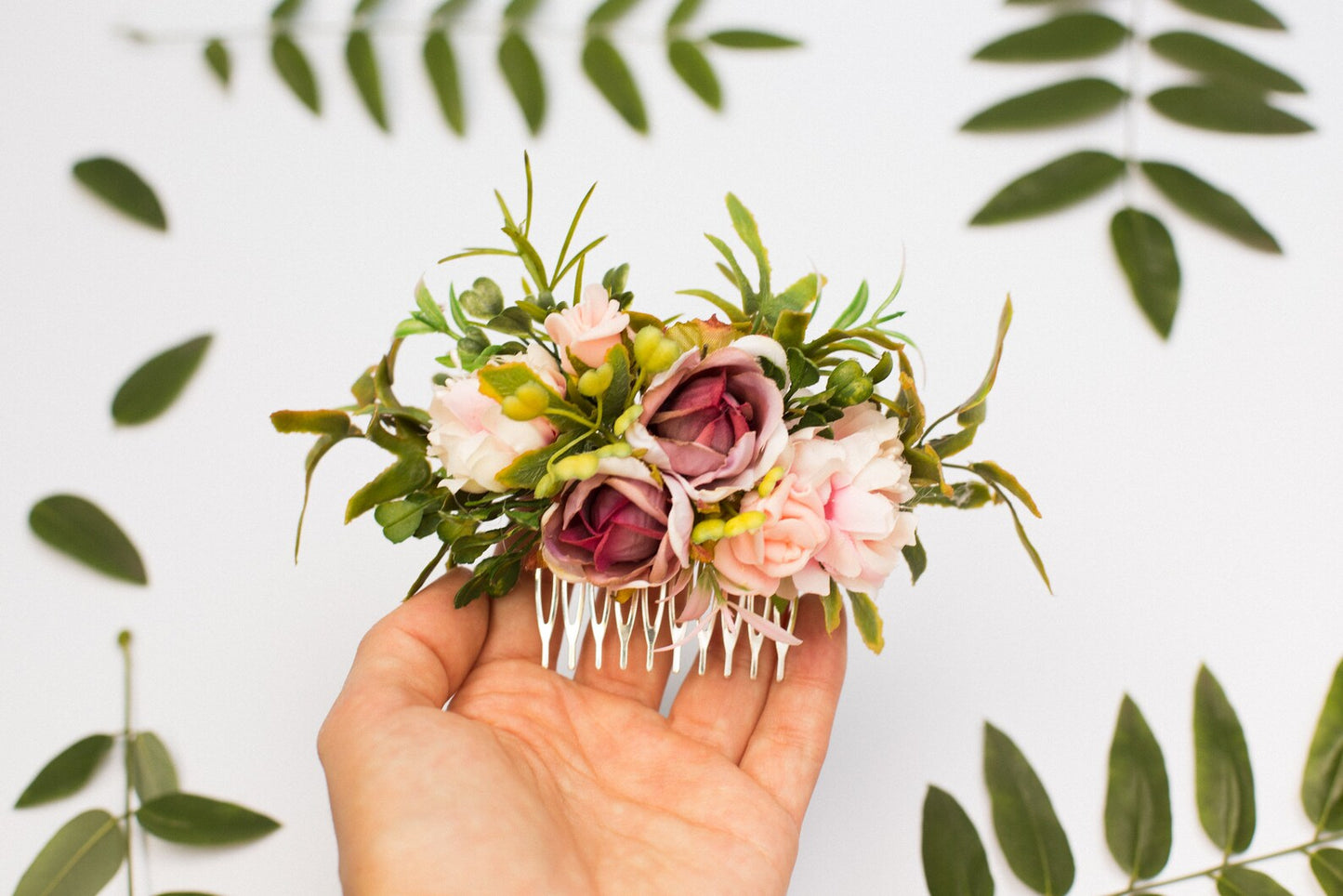 wedding flower comb, bridal flower comb, blush flower comb, boho flower comb, bridal flower comb, rustic wedding comb, bridesmaid comb, bride hair comb, holiday hair comb, burgundy floral comb, girl hair comb, headpiece, nude flower comb, pastel flower comb, pink hair comb, greenery hair piece, mini hair comb, flower hair comb, orange flower comb, pink flower comb, gray flower comb, light pink comb, ivory hair piece, vintage bridal comb, outdoor wedding, floral comb bride