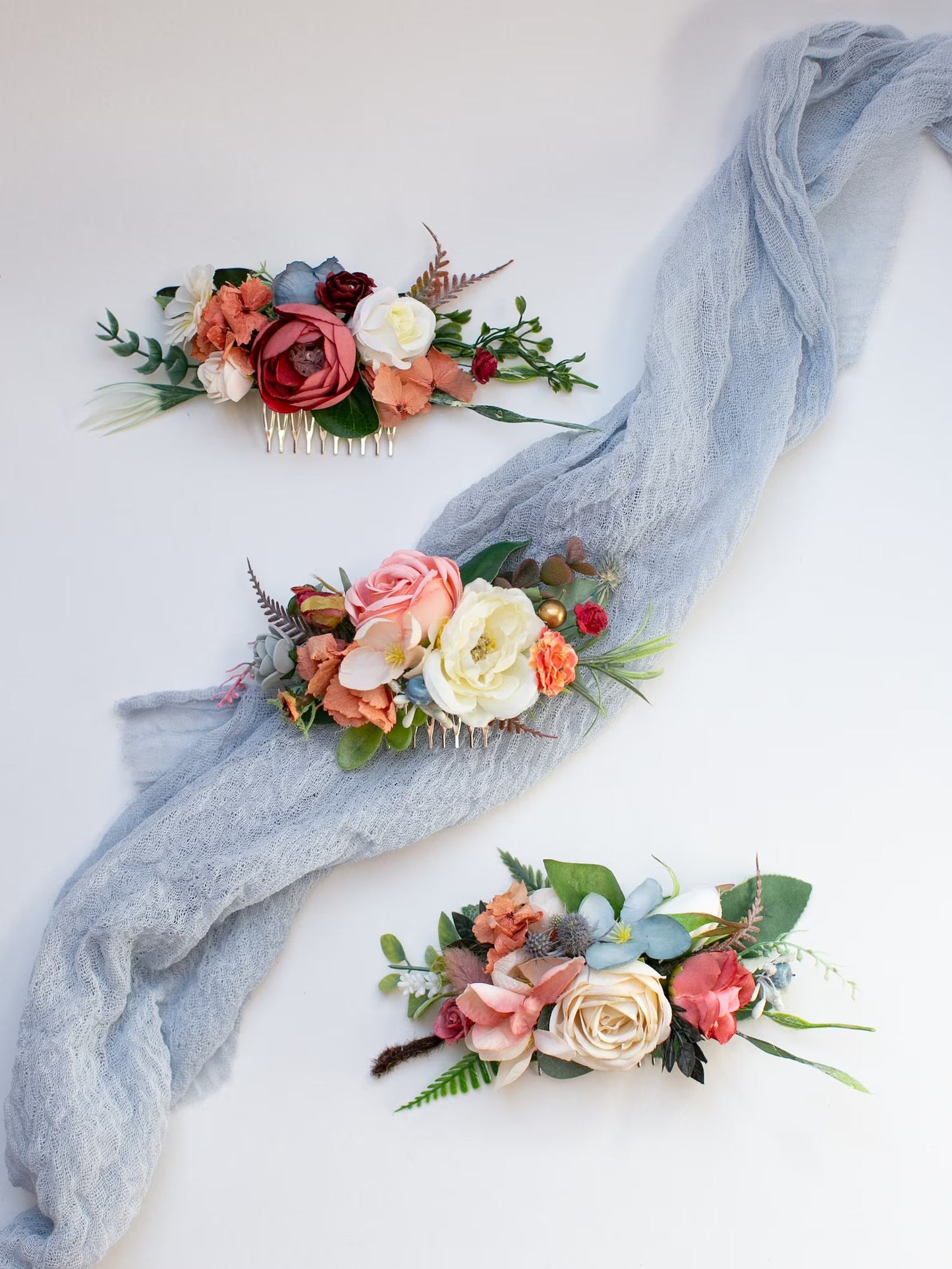 Coral hair flower accessories