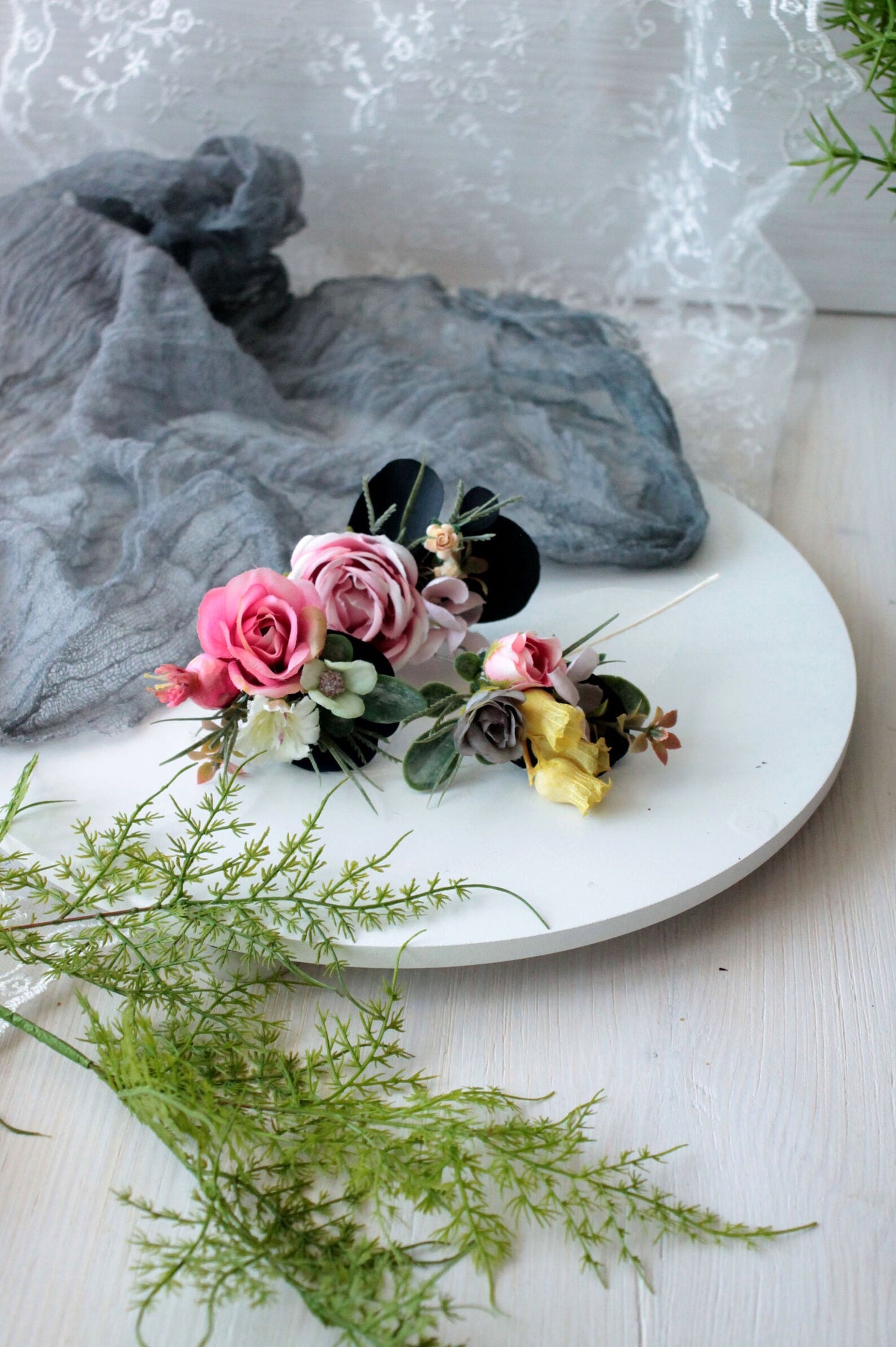 Pink floral pins