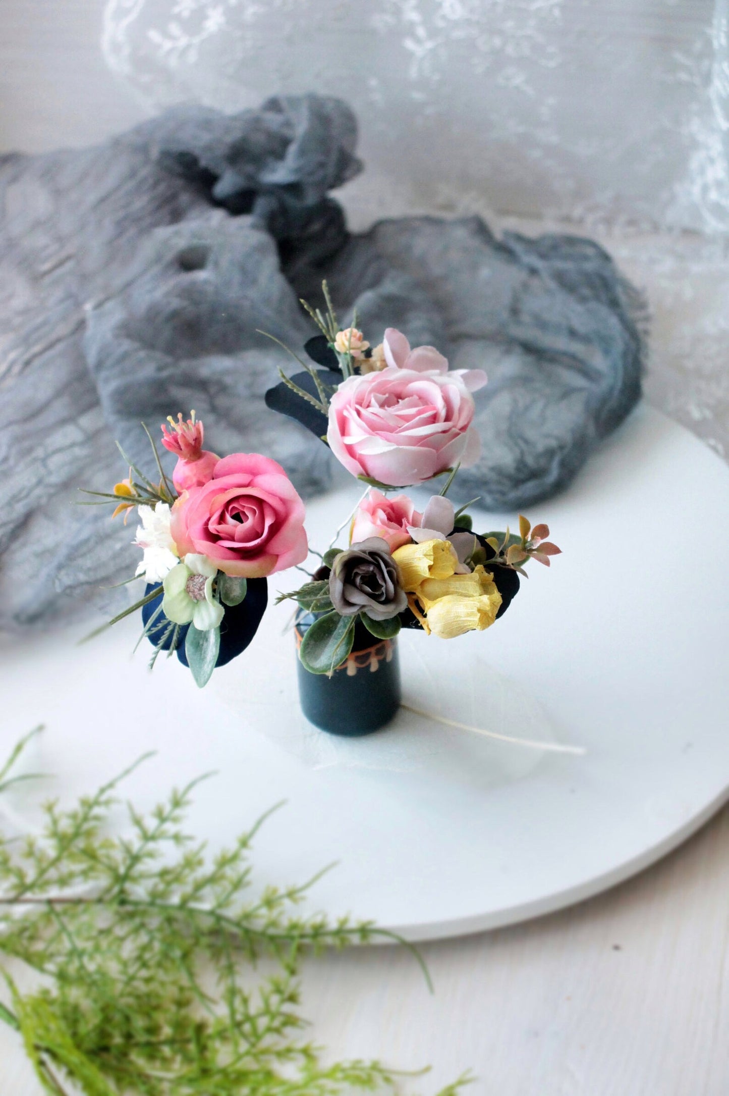 Pink floral pins