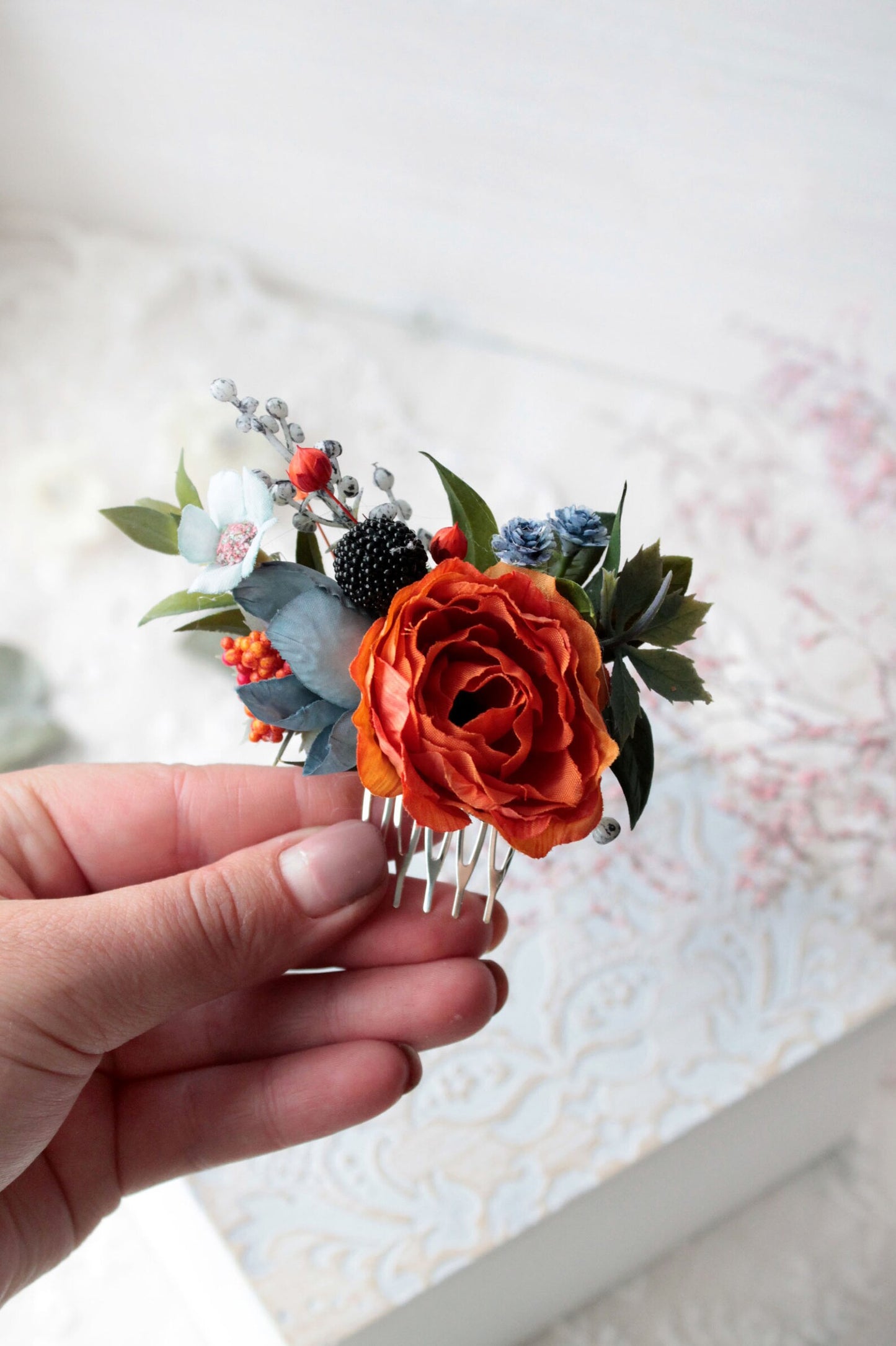 wedding flower comb, bridal flower comb, blush flower comb, boho flower comb, bridal flower comb, rustic wedding comb, bridesmaid comb, bride hair comb, holiday hair comb, burgundy floral comb, girl hair comb, nude flower comb, pastel flower comb, pink hair comb, greenery hair piece, mini hair comb, flower hair comb, orange flower comb, pink flower comb, gray flower comb, light pink comb, ivory hair piece, vintage bridal comb, outdoor wedding, floral comb bride