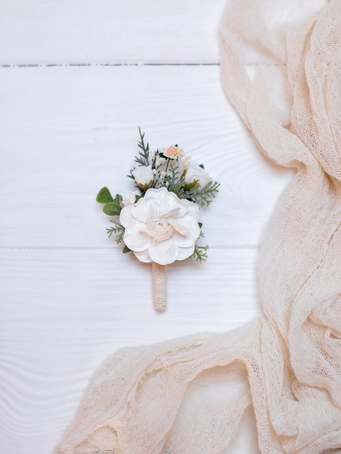 White floral accessories