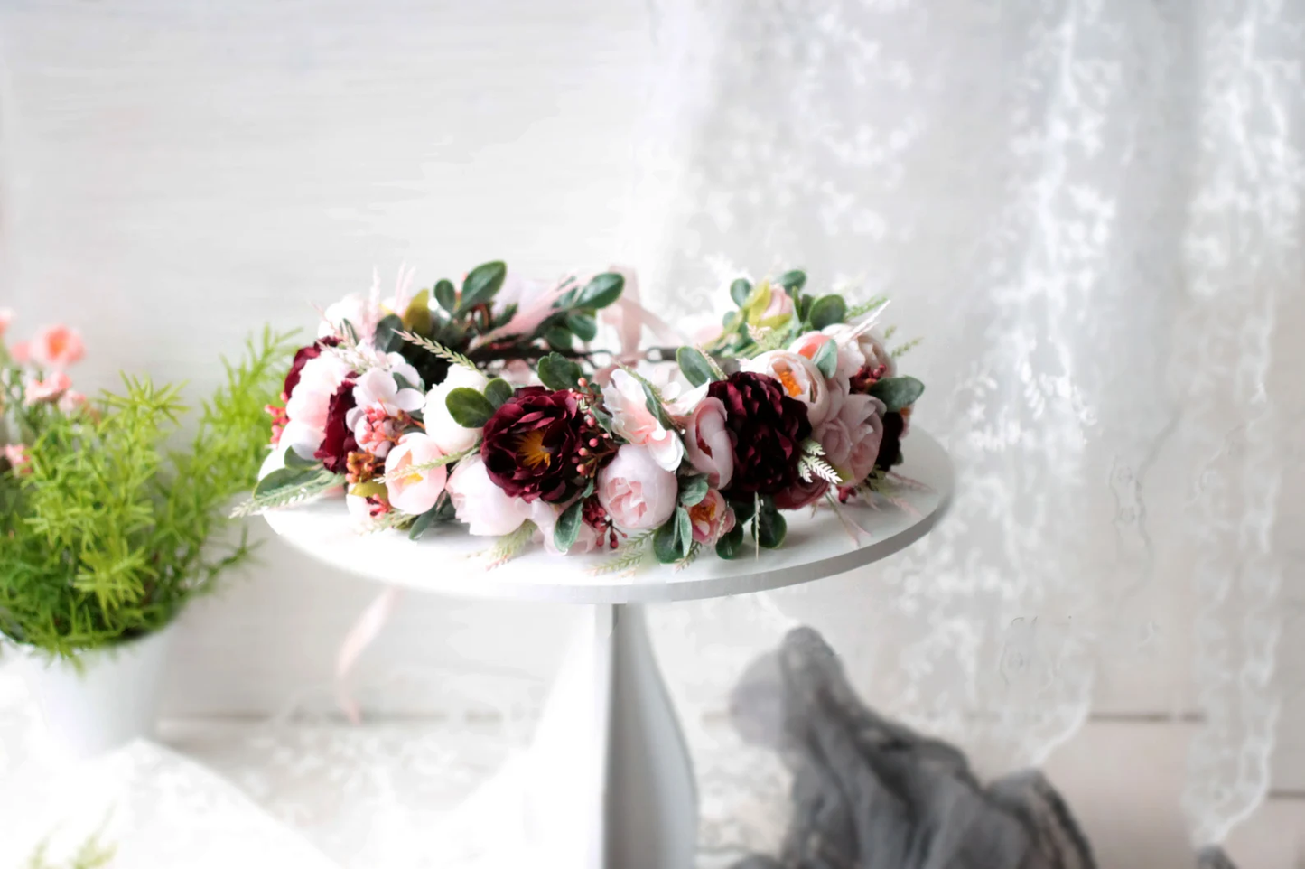 toddler floral crown, bridal flower crown, flower girl crown, flower crown, woodland crown, bridal floral crown, boho flower crown, eucalyptus crown, flower girl headband, baby flower crown, burgundy crown, pink flower crown, boho floral crown, fall flower crown, rustic flower crown, spring flower crown