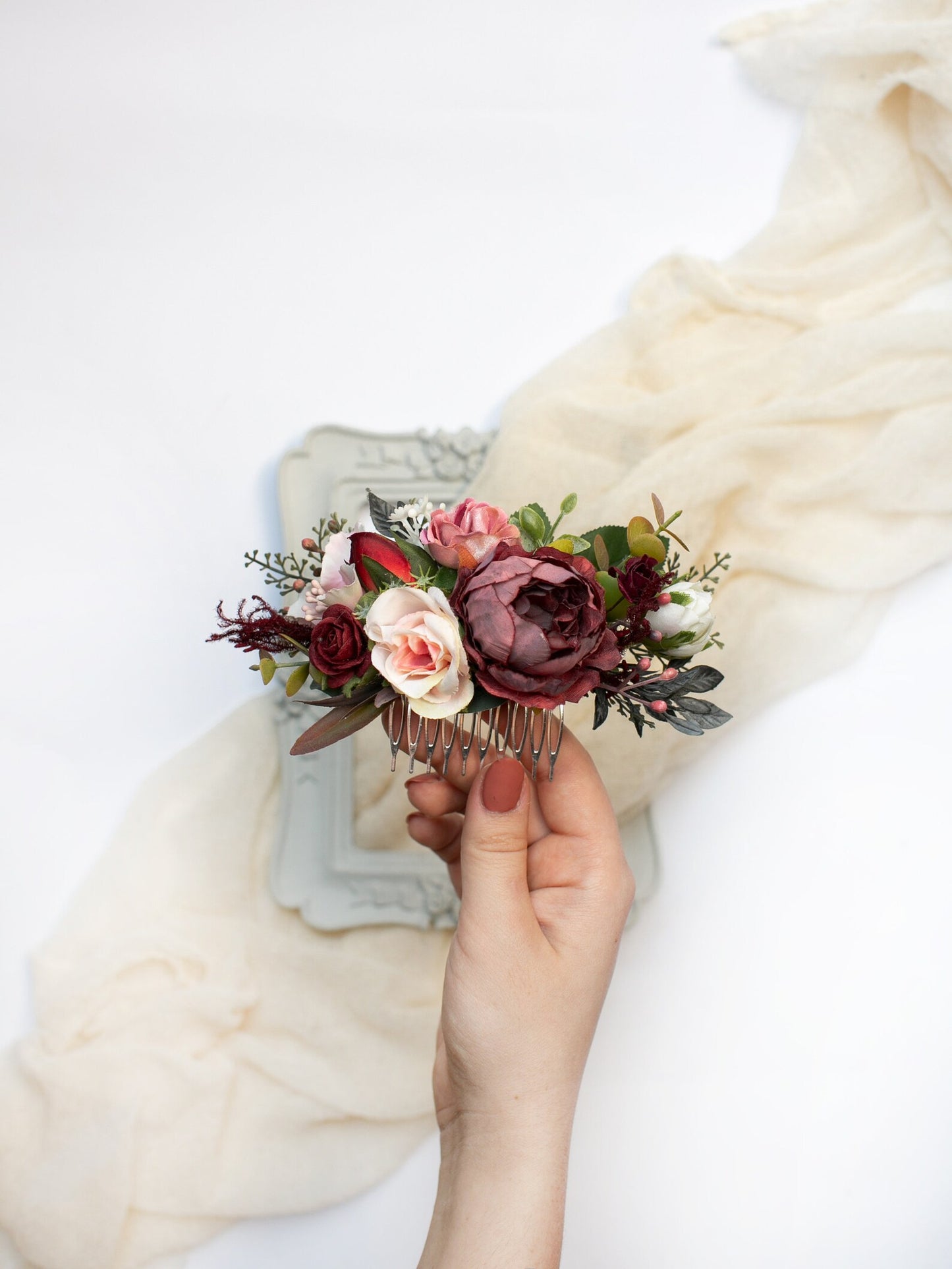 wedding flower comb, bridal flower comb, blush flower comb, boho flower comb, bridal flower comb, rustic wedding comb, bridesmaid comb, bride hair comb, holiday hair comb, burgundy floral comb, girl hair comb, headpiece, nude flower comb, pastel flower comb, pink hair comb, greenery hair piece, mini hair comb, flower hair comb, orange flower comb, pink flower comb, gray flower comb, light pink comb, ivory hair piece, vintage bridal comb, outdoor wedding, floral comb bride