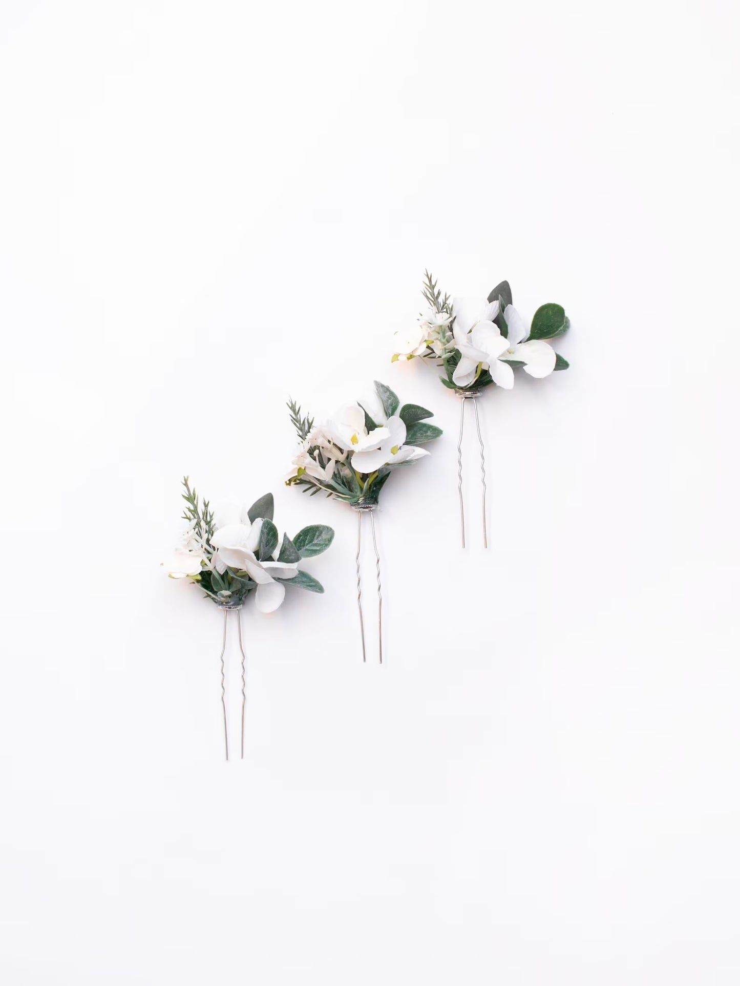 White flower hair pin