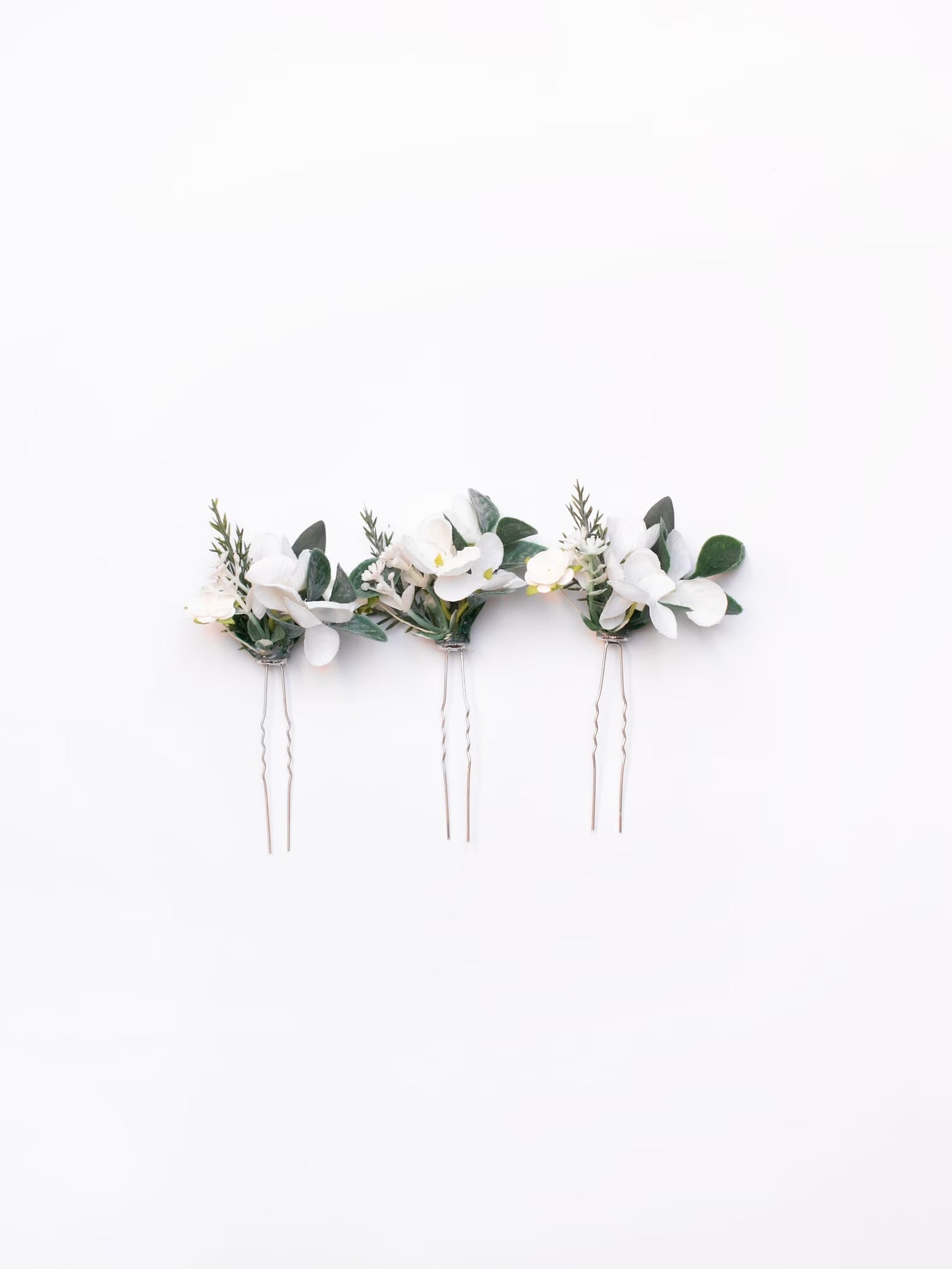 White flower hair pin