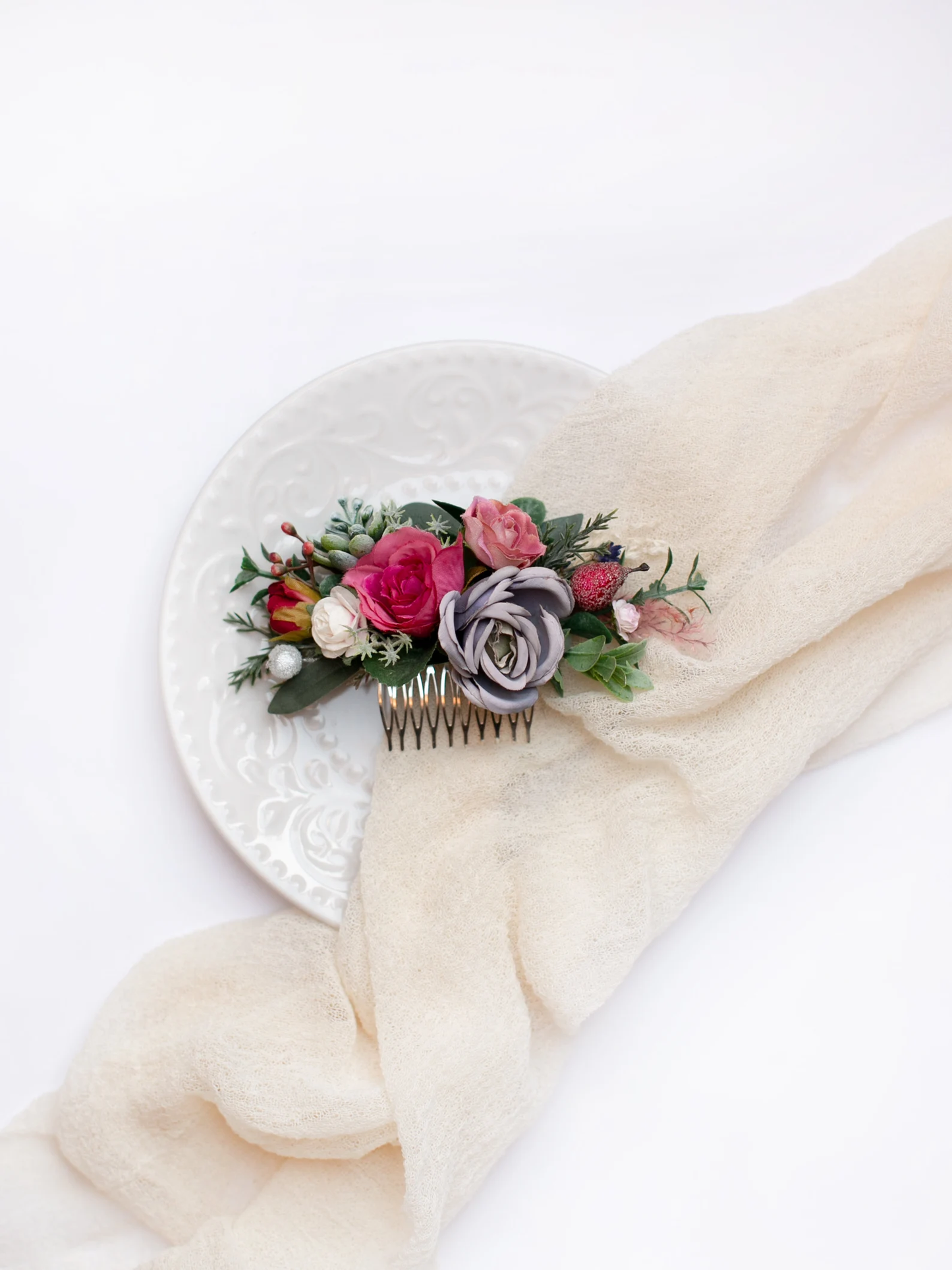Fuchsia mini comb