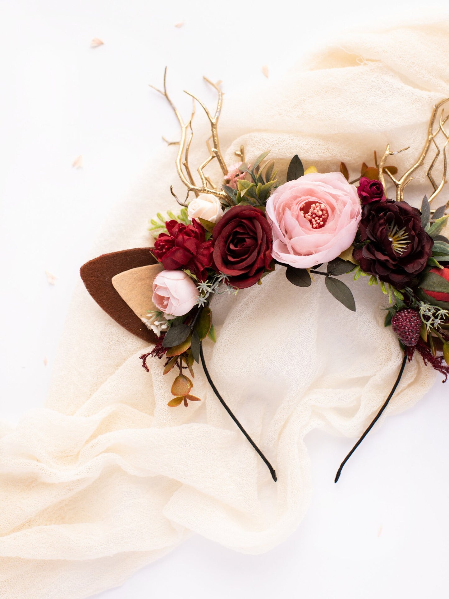 deer antler headband, headband, christmas deer headband, deer headband, winter deer flower crown, deer ears floral headband, christmas reindeer ears, winter deer horns, holiday headband, reindeer antler headband, antler headband christmas, deer headdress, baby deer costume, toddler floral crown, bridal flower crown, flower girl crown, flower crown, woodland crown, bridal floral crown, boho flower crown, eucalyptus crown, flower girl headband, fall flower crown