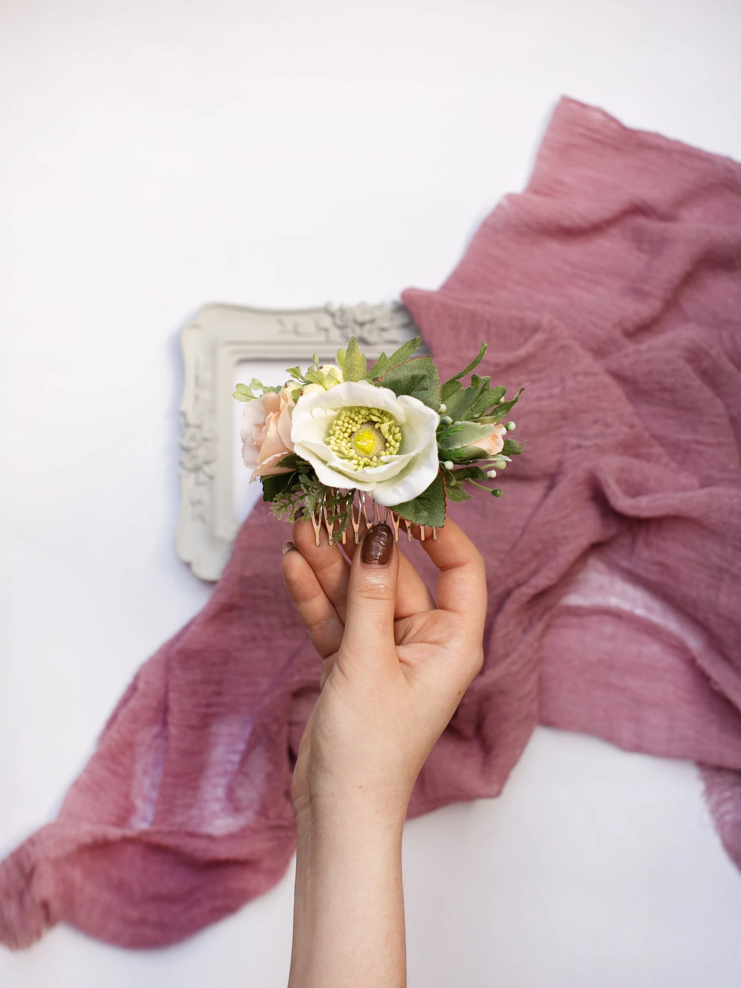 wedding flower comb, bridal flower comb, blush flower comb, boho flower comb, bridal flower comb, rustic wedding comb, bridesmaid comb, bride hair comb, holiday hair comb, burgundy floral comb, girl hair comb, headpiece, nude flower comb, pastel flower comb, pink hair comb, greenery hair piece, mini hair comb, flower hair comb, orange flower comb, pink flower comb, gray flower comb, light pink comb, ivory hair piece, vintage bridal comb, outdoor wedding, floral comb bride