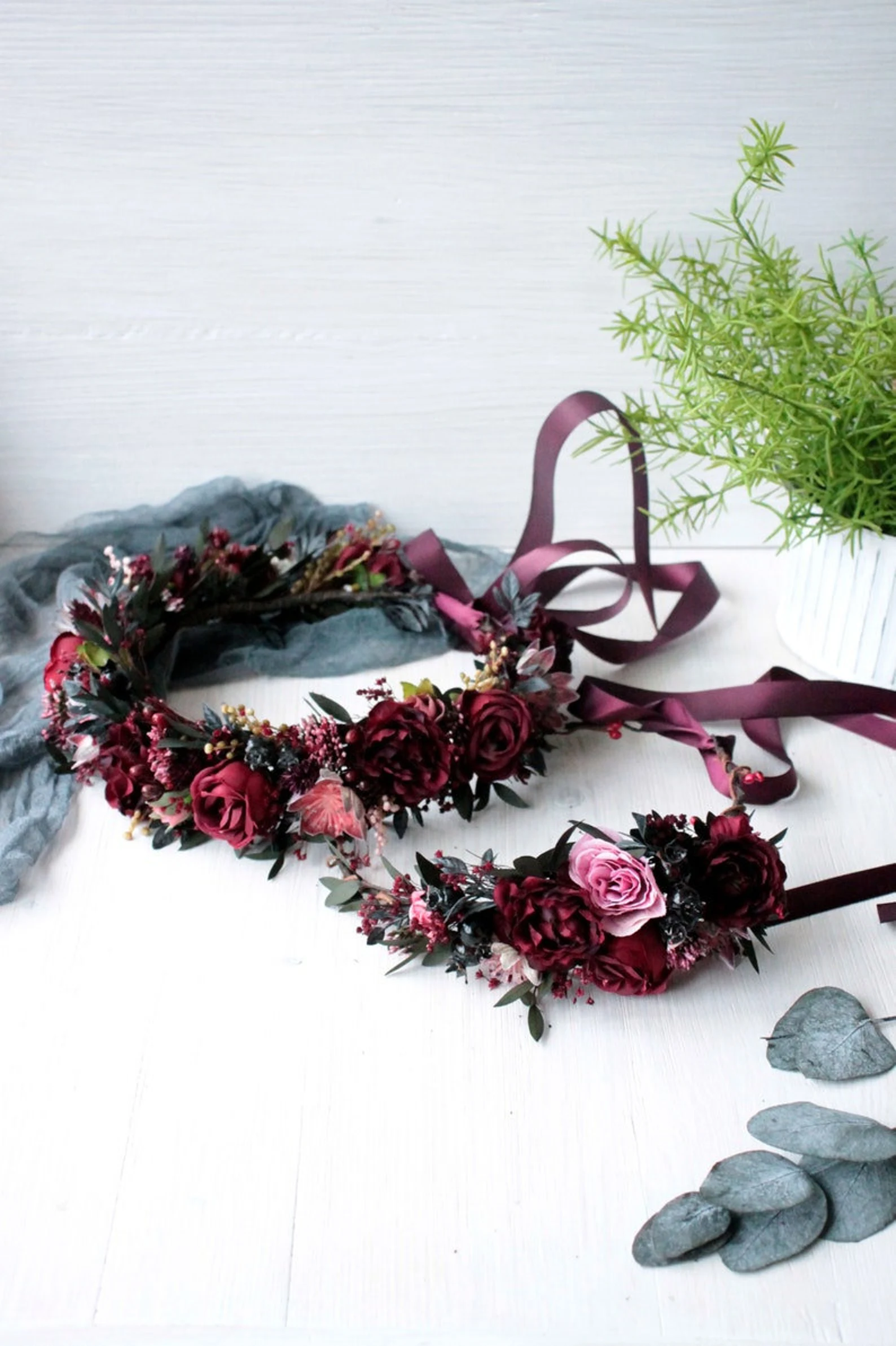 toddler floral crown, bridal flower crown, flower girl crown, flower crown, woodland crown, bridal floral crown, boho flower crown, eucalyptus crown, flower girl headband, baby flower crown, burgundy crown, pink flower crown, boho floral crown, fall flower crown, rustic flower crown, spring flower crown