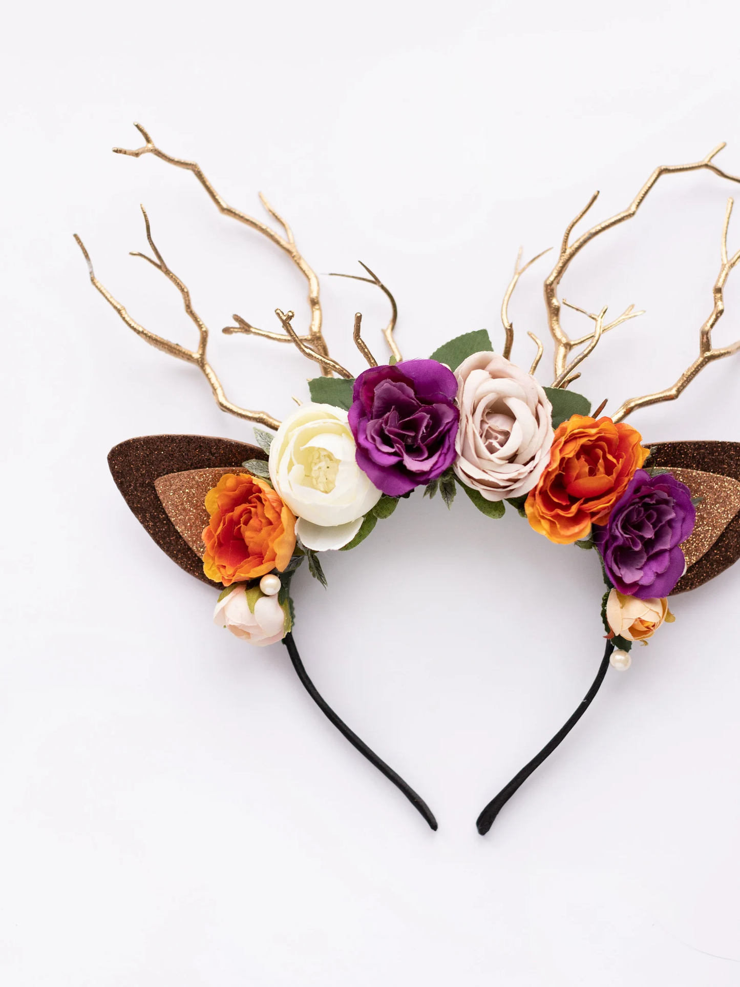 Burnt orange deer headband