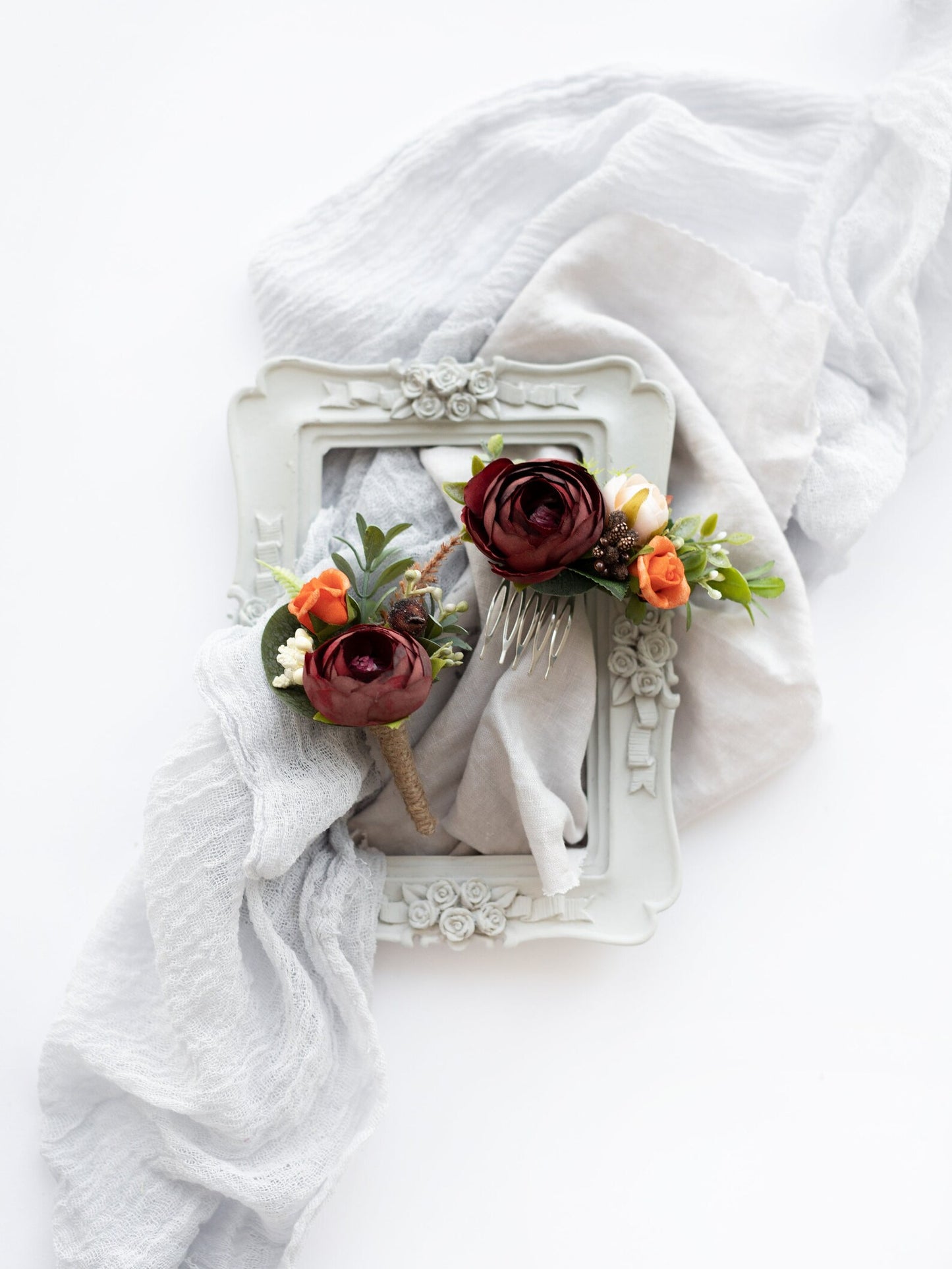 Burgundy hair comb