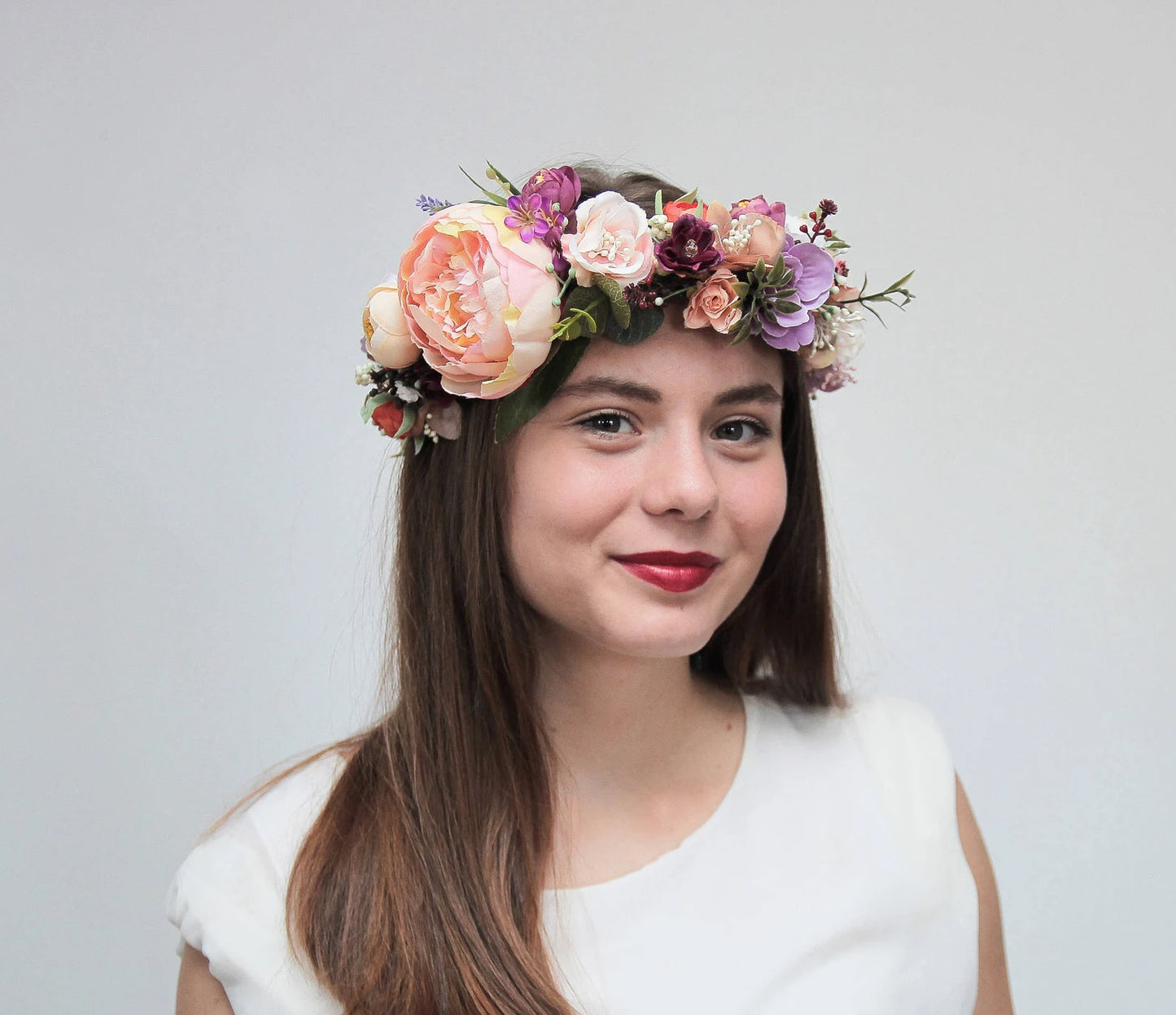 bridal flower crown, flower girl crown, flower crown, woodland crown, bridal floral crown, boho flower crown, eucalyptus crown, flower girl headband, baby flower crown, toddler crown, burgundy crown, toddler flower crown, pink flower crown, boho floral crown, fall flower crown, rustic flower crown, spring flower crown