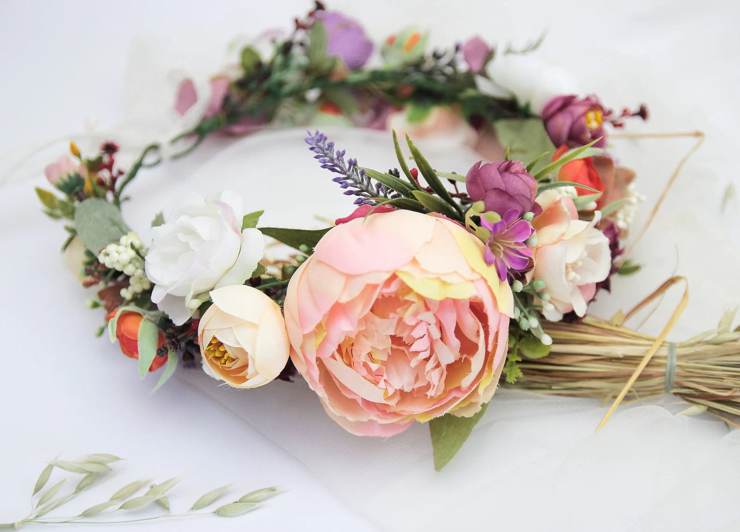bridal flower crown, flower girl crown, flower crown, woodland crown, bridal floral crown, boho flower crown, eucalyptus crown, flower girl headband, baby flower crown, toddler crown, burgundy crown, toddler flower crown, pink flower crown, boho floral crown, fall flower crown, rustic flower crown, spring flower crown