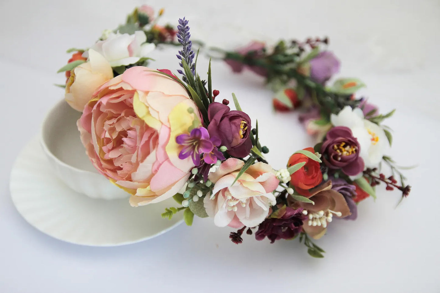 bridal flower crown, flower girl crown, flower crown, woodland crown, bridal floral crown, boho flower crown, eucalyptus crown, flower girl headband, baby flower crown, toddler crown, burgundy crown, toddler flower crown, pink flower crown, boho floral crown, fall flower crown, rustic flower crown, spring flower crown