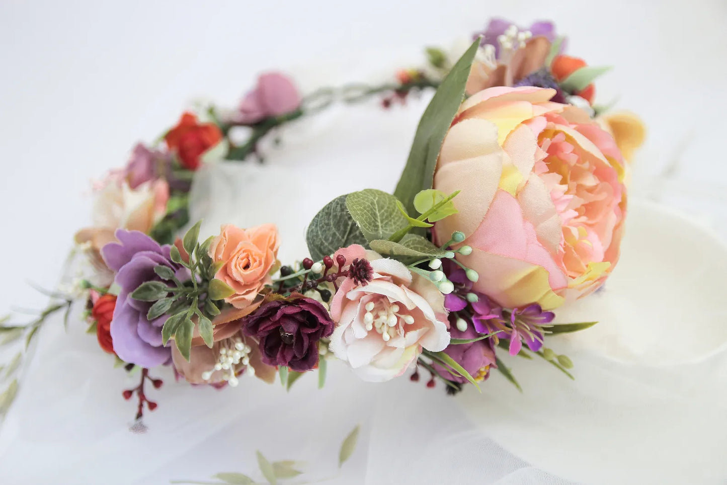bridal flower crown, flower girl crown, flower crown, woodland crown, bridal floral crown, boho flower crown, eucalyptus crown, flower girl headband, baby flower crown, toddler crown, burgundy crown, toddler flower crown, pink flower crown, boho floral crown, fall flower crown, rustic flower crown, spring flower crown