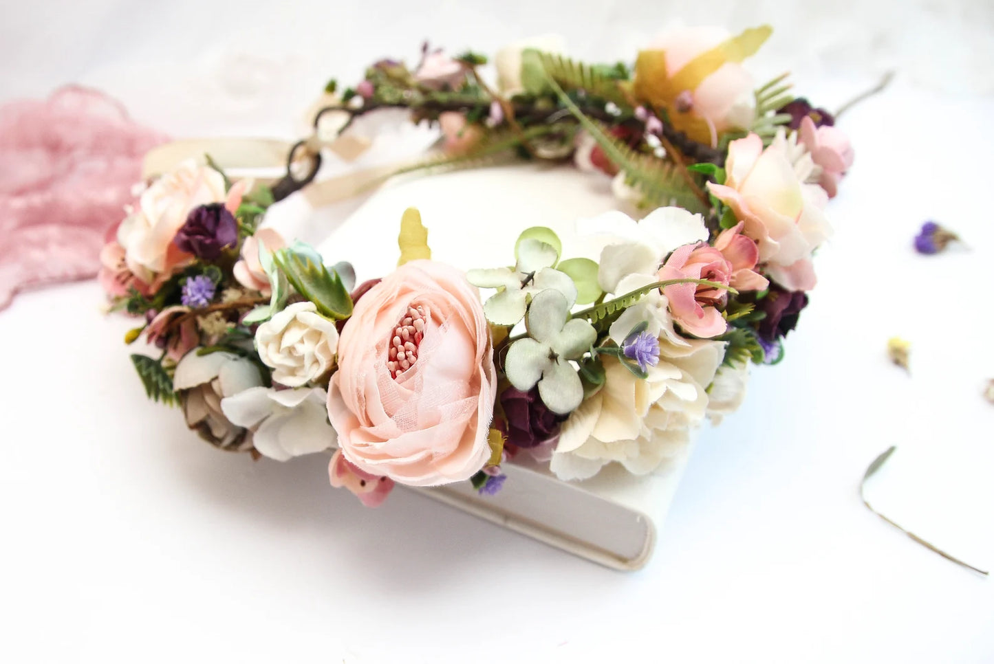 bridal flower crown, flower girl crown, flower crown, woodland crown, bridal floral crown, boho flower crown, eucalyptus crown, flower girl headband, baby flower crown, toddler crown, burgundy crown, toddler flower crown, pink flower crown, boho floral crown, fall flower crown, rustic flower crown, spring flower crown