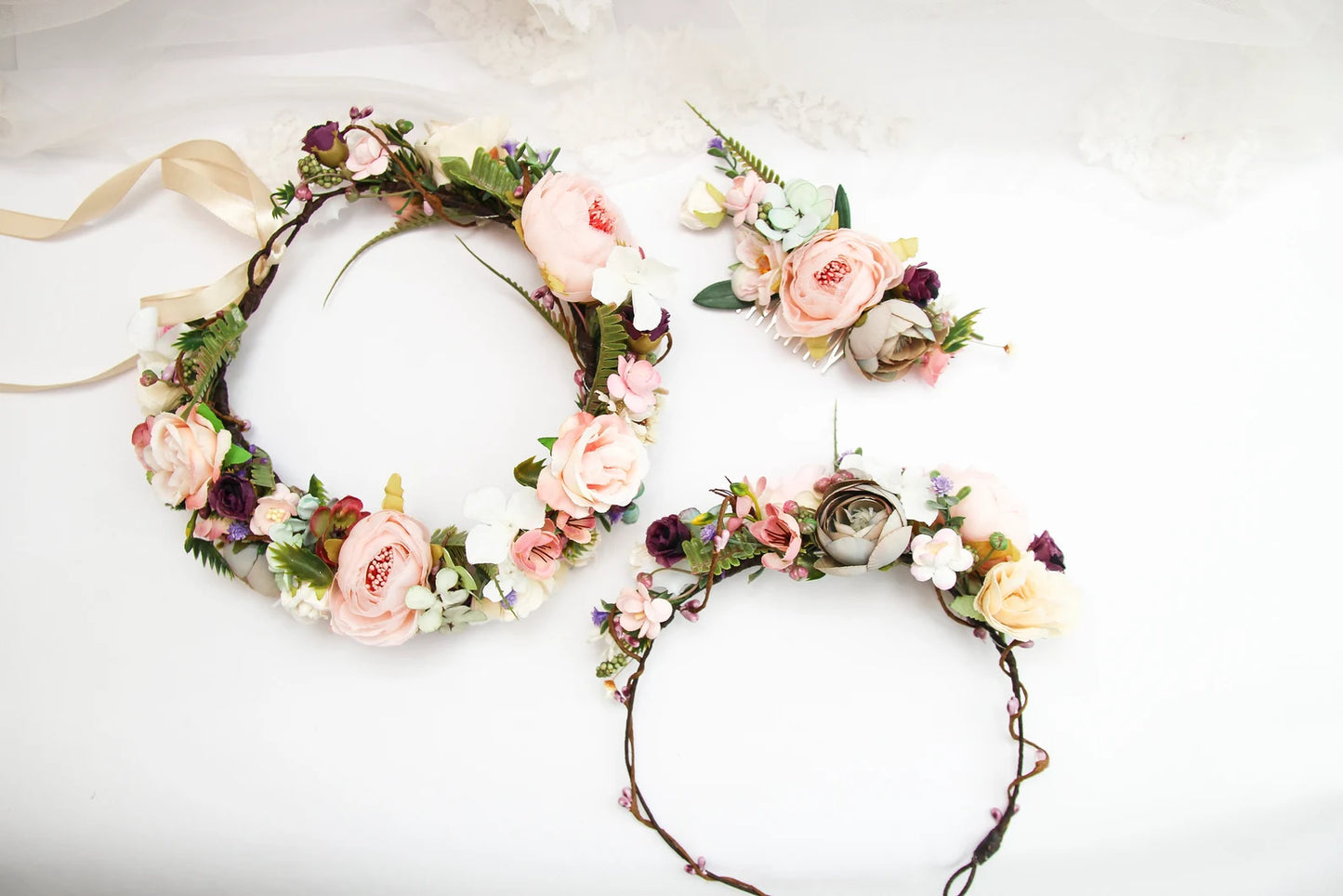 bridal flower crown, flower girl crown, flower crown, woodland crown, bridal floral crown, boho flower crown, eucalyptus crown, flower girl headband, baby flower crown, toddler crown, burgundy crown, toddler flower crown, pink flower crown, boho floral crown, fall flower crown, rustic flower crown, spring flower crown