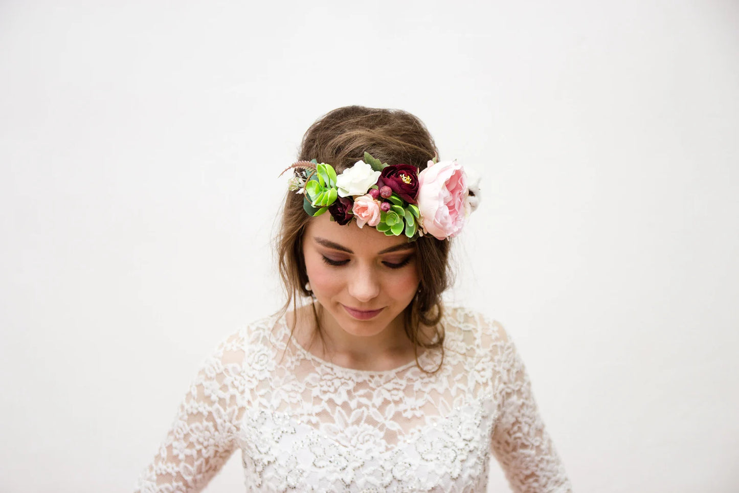 bridal flower crown, flower girl crown, flower crown, woodland crown, bridal floral crown, boho flower crown, eucalyptus crown, flower girl headband, baby flower crown, toddler crown, burgundy crown, toddler flower crown, pink flower crown, boho floral crown, fall flower crown, rustic flower crown, spring flower crown