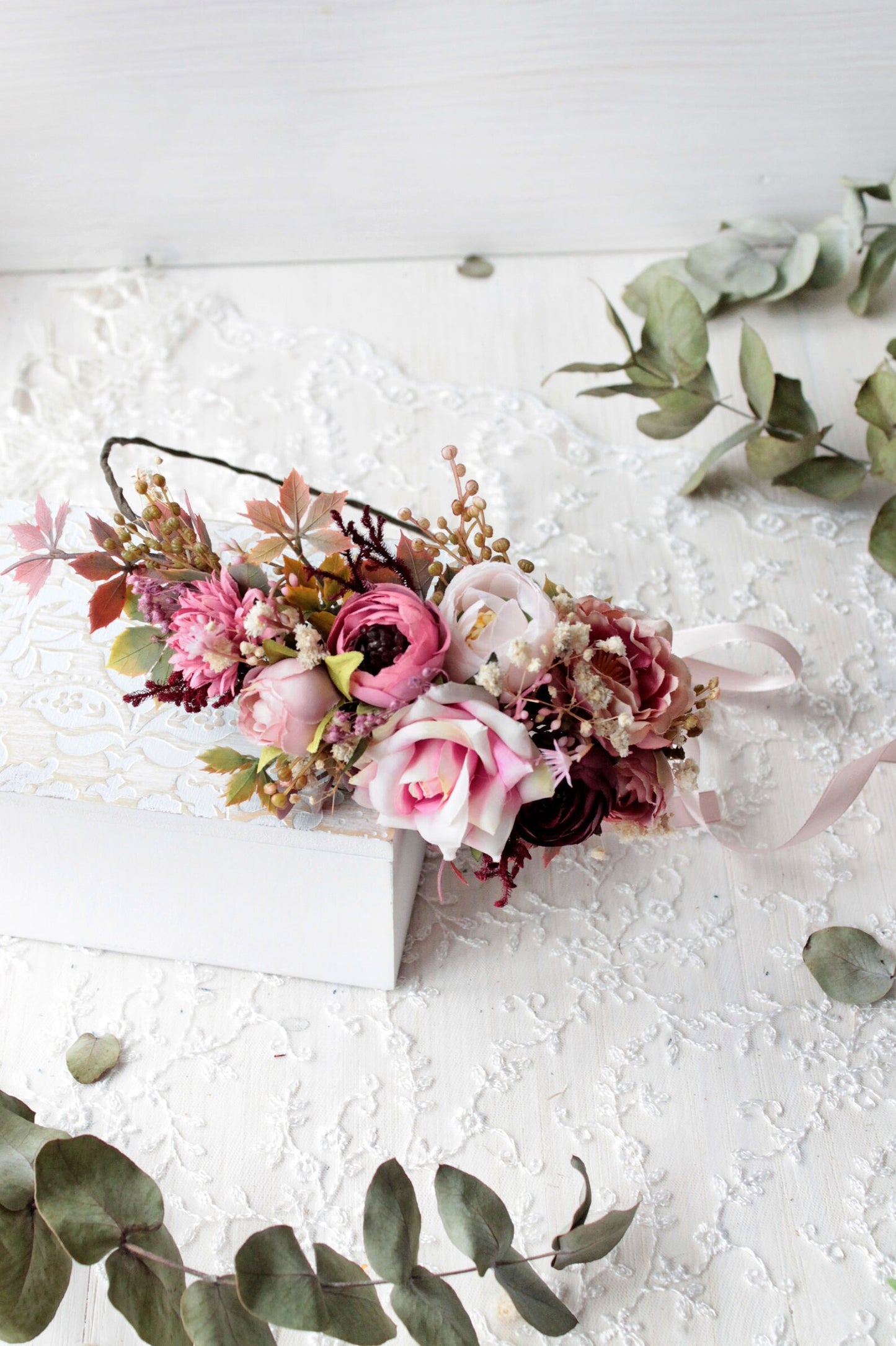 Pale pink flower headpiece