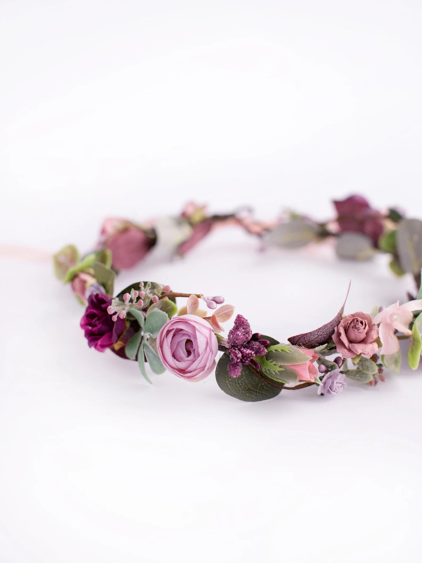 bridal flower crown, flower girl crown, flower crown, woodland crown, bridal floral crown, boho flower crown, eucalyptus crown, flower girl headband, baby flower crown, toddler crown, burgundy crown, toddler flower crown, pink flower crown, boho floral crown, fall flower crown, rustic flower crown, spring flower crown