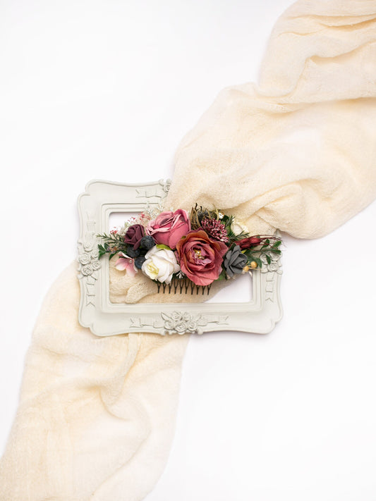 wedding flower comb, bridal flower comb, blush flower comb, boho flower comb, bridal flower comb, rustic wedding comb, bridesmaid comb, bride hair comb, holiday hair comb, burgundy floral comb, girl hair comb, nude flower comb, pastel flower comb, pink hair comb, greenery hair piece, mini hair comb, flower hair comb, orange flower comb, pink flower comb, gray flower comb, light pink comb, ivory hair piece, vintage bridal comb, outdoor wedding, floral comb bride