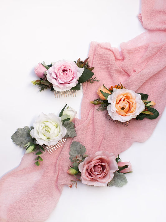 wedding flower comb, bridal flower comb, blush flower comb, boho flower comb, bridal flower comb, rustic wedding comb, bridesmaid comb, bride hair comb, holiday hair comb, burgundy floral comb, girl hair comb, nude flower comb, pastel flower comb, pink hair comb, greenery hair piece, mini hair comb, flower hair comb, orange flower comb, pink flower comb, gray flower comb, light pink comb, ivory hair piece, vintage bridal comb, outdoor wedding, floral comb bride
