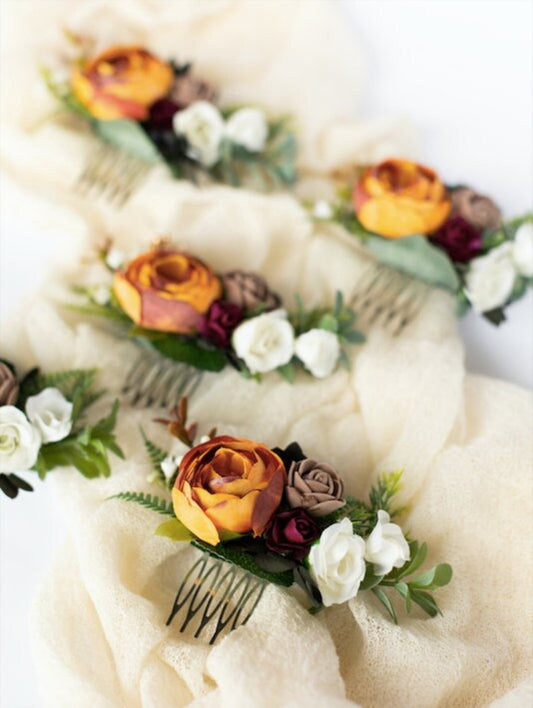 wedding flower comb, bridal flower comb, blush flower comb, boho flower comb, bridal flower comb, rustic wedding comb, bridesmaid comb, bride hair comb, holiday hair comb, burgundy floral comb, girl hair comb, nude flower comb, pastel flower comb, pink hair comb, greenery hair piece, mini hair comb, flower hair comb, orange flower comb, pink flower comb, gray flower comb, light pink comb, ivory hair piece, vintage bridal comb, outdoor wedding, floral comb bride