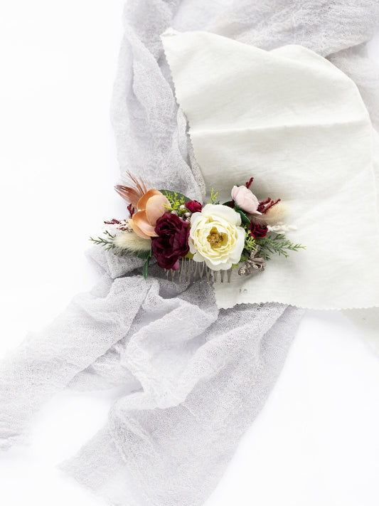 wedding flower comb, bridal flower comb, blush flower comb, boho flower comb, bridal flower comb, rustic wedding comb, bridesmaid comb, bride hair comb, holiday hair comb, burgundy floral comb, girl hair comb, nude flower comb, pastel flower comb, pink hair comb, greenery hair piece, mini hair comb, flower hair comb, orange flower comb, pink flower comb, gray flower comb, light pink comb, ivory hair piece, vintage bridal comb, outdoor wedding, floral comb bride