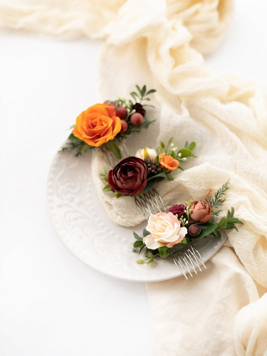 wedding flower comb, bridal flower comb, blush flower comb, boho flower comb, bridal flower comb, rustic wedding comb, bridesmaid comb, bride hair comb, holiday hair comb, burgundy floral comb, girl hair comb, nude flower comb, pastel flower comb, pink hair comb, greenery hair piece, mini hair comb, flower hair comb, orange flower comb, pink flower comb, gray flower comb, light pink comb, ivory hair piece, vintage bridal comb, outdoor wedding, floral comb bride