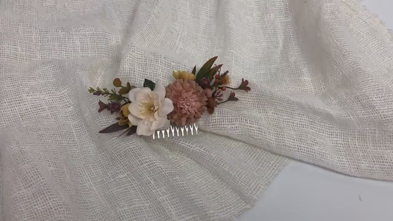 wedding flower comb, bridal flower comb, blush flower comb, boho flower comb, bridal flower comb, rustic wedding comb, bridesmaid comb, bride hair comb, holiday hair comb, burgundy floral comb, girl hair comb, nude flower comb, pastel flower comb, pink hair comb, greenery hair piece, mini hair comb, flower hair comb, orange flower comb, pink flower comb, gray flower comb, light pink comb, ivory hair piece, vintage bridal comb, outdoor wedding, floral comb bride