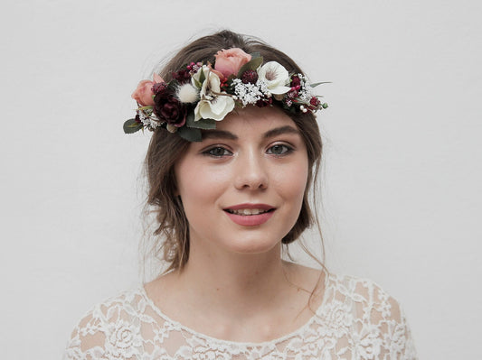 toddler flower crown, bridal flower crown, flower girl crown, flower crown, toddler flower crown, woodland crown, bridal floral crown, boho flower crown, eucalyptus crown, flower girl headband, baby flower crown, toddler crown, burgundy crown, pink flower crown, boho floral crown, fall flower crown, rustic flower crown, spring flower crown