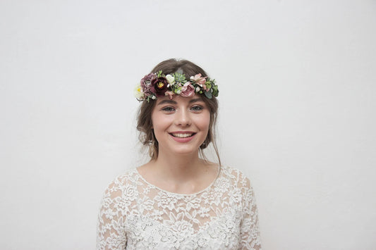bridal flower crown, flower girl crown, flower crown, woodland crown, bridal floral crown, boho flower crown, eucalyptus crown, flower girl headband, baby flower crown, toddler crown, burgundy crown, toddler flower crown, pink flower crown, boho floral crown, fall flower crown, rustic flower crown, spring flower crown
