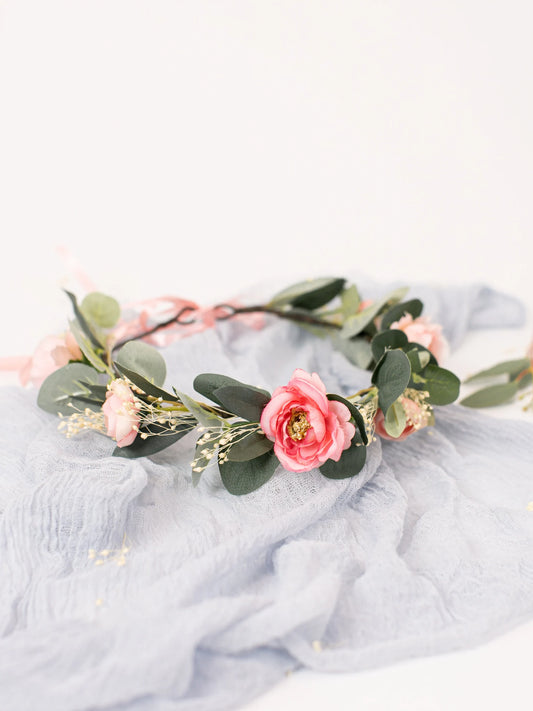 bridal flower crown, flower girl crown, flower crown, toddler flower crown, woodland crown, bridal floral crown, boho flower crown, eucalyptus crown, flower girl headband, baby flower crown, toddler crown, burgundy crown, pink flower crown, boho floral crown, fall flower crown, rustic flower crown, spring flower crown