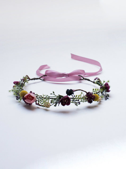 bridal flower crown, flower girl crown, flower crown, woodland crown, bridal floral crown, boho flower crown, eucalyptus crown, flower girl headband, baby flower crown, toddler crown, burgundy crown, toddler flower crown, pink flower crown, boho floral crown, fall flower crown, rustic flower crown, spring flower crown