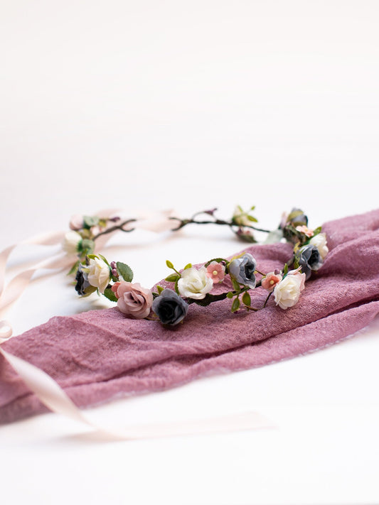 toddler flower crown, bridal flower crown, flower girl crown, flower crown, woodland crown, bridal floral crown, boho flower crown, eucalyptus crown, flower girl headband, baby flower crown, toddler crown, burgundy crown, pink flower crown, boho floral crown, fall flower crown, rustic flower crown, spring flower crown